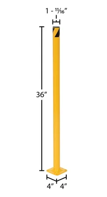 Vestil BOL-36-2 Steel Pipe Safety Bollards - dimensional drawing