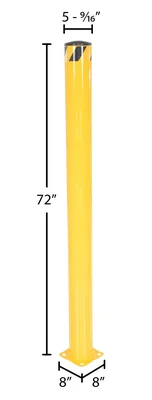Vestil BOL-72-5.5 Steel Pipe Safety Bollard - dimensional drawing