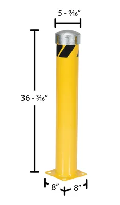 Vestil BOL-JKS-36-5.5 Steel Pipe Bollard - dimensional drawing