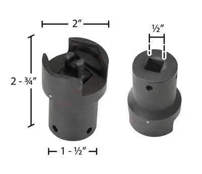 Vestil BUNG-X Impact Drum Socket - dimensional drawing