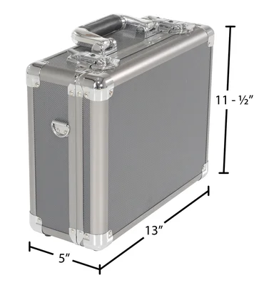 Vestil Aluminum Carrying Case 13 In. x 11-1/2 In. Silver - dimensional drawing