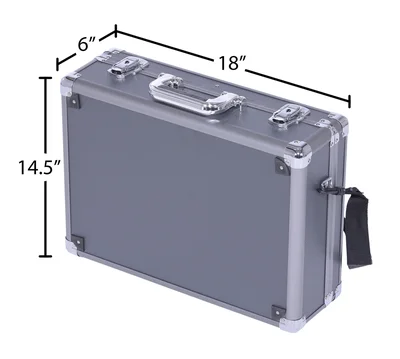 Vestil Aluminum Carrying Case 18 In. x 14 In. Gray - dimensional drawing