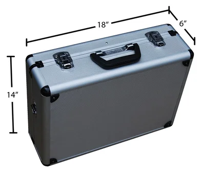 Vestil Aluminum Carrying Case 18 In. x 14 In. Silver - dimensional drawing