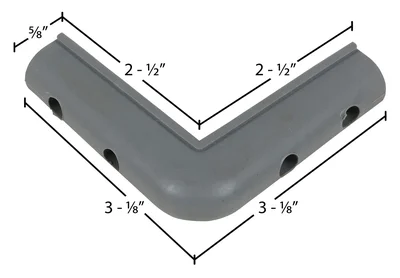 Vestil CB-1 Rubber Corner Guard - dimensional drawing