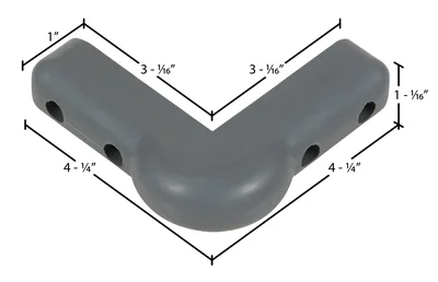 Vestil CB-3 Rubber Corner Guard - dimensional drawing