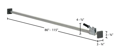 Vestil CL-15 Steel One Piece Cargo Bar - dimensional drawing