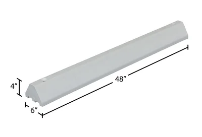Vestil CS-S48-W Recycled Plastic Car Stop - dimensional drawing