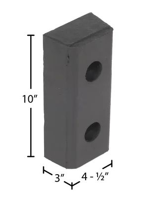 Vestil DBE-10-1 Hardened Molded Rubber Bumper - dimensional drawing