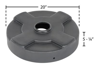 Vestil DC-P-30-CAN-BK Low-Density Polyethylene Drum Recycling Lid - dimensional drawing