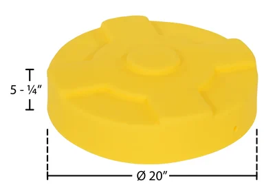 Vestil DC-P-30-YL Low-Density Polyethylene Drum Cover - dimensional drawing