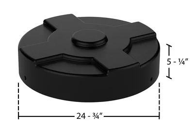Vestil DC-P-55-BK Low-Density Polyethylene Drum Cover - dimensional drawing