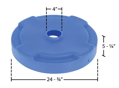 Vestil DC-P-55-CAN-BU Low-Density Polyethylene Drum Recycling Lid Closed - dimensional drawing