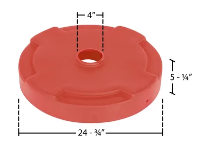 Vestil DC-P-55-CAN-RD Low-Density Polyethylene - dimensional drawing