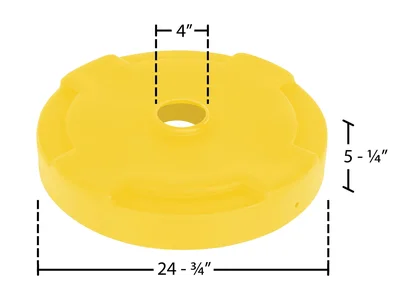Vestil DC-P-55-CAN-YL Low-Density Polyethylene Universal - dimensional drawing