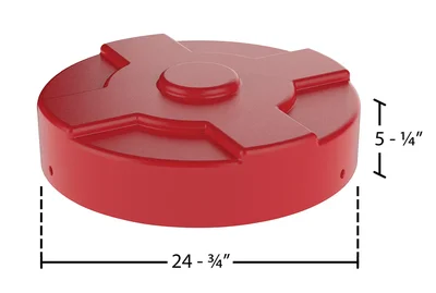 Vestil DC-P-55-RD Polyethylene Drum Cover - dimensional drawing
