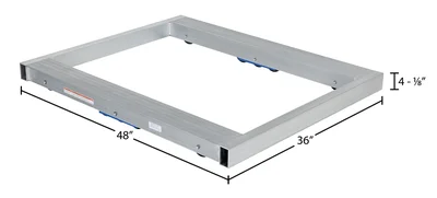 Vestil DOL-3648-10T Alum Pallet Dolly - dimensional drawing