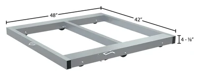 Vestil Aluminum Pallet Dolly With Tilt & Floor Lock 40 In. x 48 In. 4,000 Lb. Capacity Silver - dimensional drawing