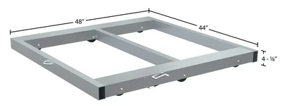 Vestil Aluminum Pallet Dolly With Floor Lock 42 In. x 48 In. 4,000 Lb. Capacity Silver - dimensional drawing