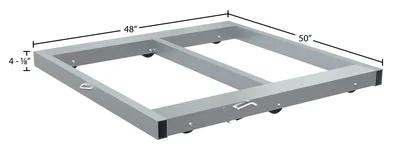 Vestil Aluminum Pallet Dolly With Tilt & Floor Lock 48 In. x 48 In. 4,000 Lb. Capacity Silver - dimensional drawing