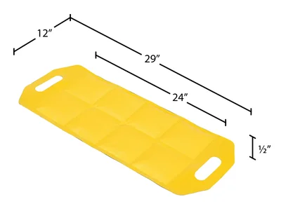 Vestil Vinyl Dock Draft Mats 24 In. Usable Length Black / Yellow - dimensional drawing