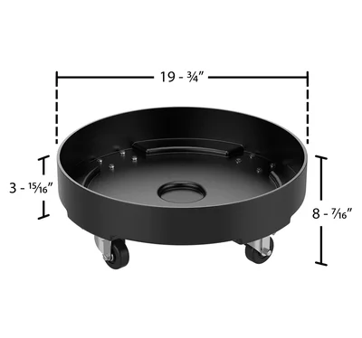 Vestil DRUM-DP-LD-30-BK Polyethylene Light Duty Drum Dolly - dimensional drawing