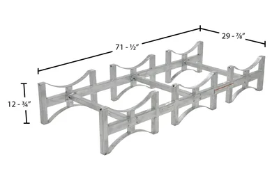 Vestil Galvanized Steel Stackable Drum Rack 3 Drum 55 Gallon 2400 Lb. Capacity Gray - dimensional drawing