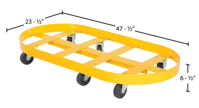 Vestil DRUM-X2-55-GFN Double Drum Dolly with Glass Filled Nylon Casters - dimensional drawing