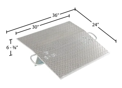 Vestil E-3024 Aluminum Economizer Dock Plate - dimensional drawing