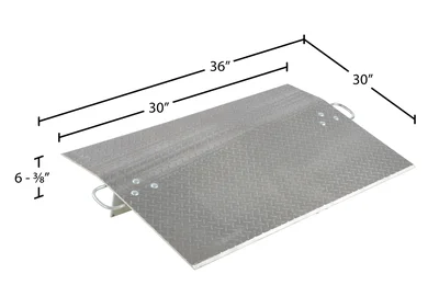 Vestil E-3030 Aluminum Economizer Dock Plate - dimensional drawing