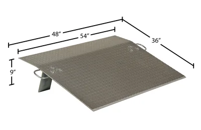 Vestil E-4836 Aluminum Economizer Dock Plate - dimensional drawing