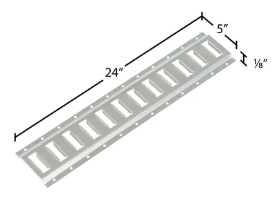 Vestil E-TRK-2-ZN-1PK Steel Zinc Plated E-Track - dimensional drawing