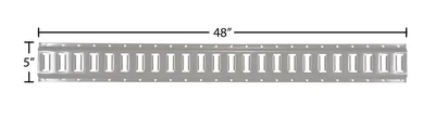 Vestil Steel E-Track 4 Ft. Length 1 Pack Gray - dimensional drawing