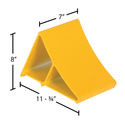 Vestil EALUM-YEL Aluminum Wheel Chock - dimensional drawing