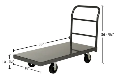 Vestil Steel Smooth Deck Platform Truck 18 In. x 32 In. 2000 Lb. Capacity Black - dimensional drawing