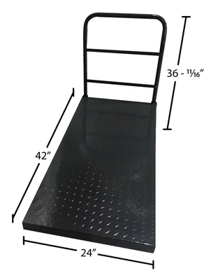 Vestil Steel Tread Plate Platform Truck 24 In. x 36 In. 2000 Lb. Capacity Black - dimensional drawing