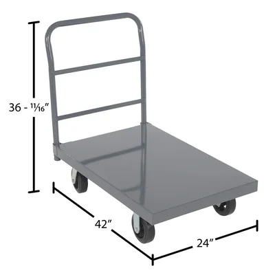 Vestil ECSPT-2436 Steel Smooth Deck Platform Truck - dimensional drawing