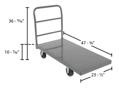 Vestil ECSPT-2448 Steel Smooth Deck Platform Truck - dimensional drawing