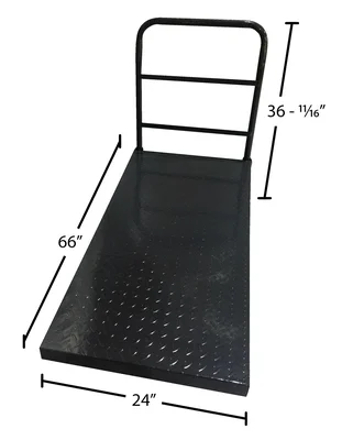 Vestil ECSPT-2460-TP Steel Tread Plate Platform Truck - dimensional drawing