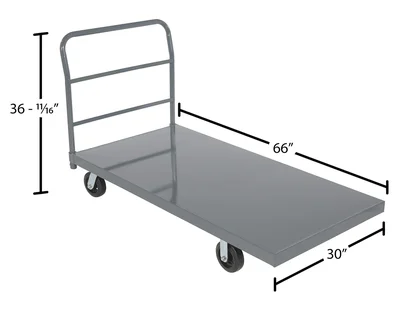 Vestil ECSPT-3060 Steel Smooth Deck Platform Truck - dimensional drawing