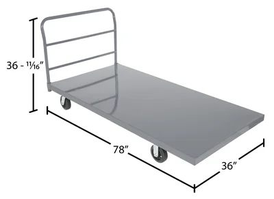 Vestil Steel Smooth Deck Platform Truck 36 In. x 72 In. 2000 Lb. Capacity Gray - dimensional drawing