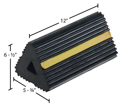 Vestil EX-13 Extruded Rubber Wheel Chock - dimensional drawing