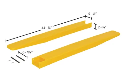 Vestil F5-42 Polyethylene Fork Blade Protectors - dimensional drawing