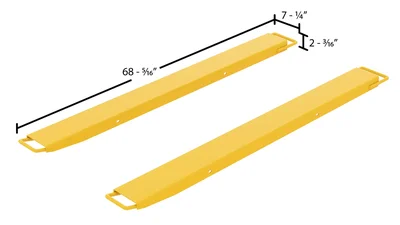 Vestil FE-HS-5-63 Steel High Strength Fork Extensions - dimensional drawing