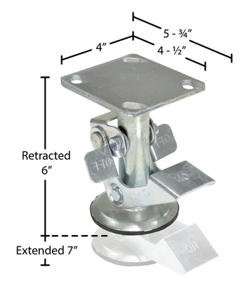 Vestil FL-LK-5EG Steel Top Mount Floor Lock - dimensional drawing