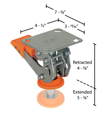Vestil FL-LKH-4 Steel Floor Lock - dimensional drawing