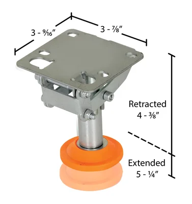 Vestil FL-LKL-4 Steel Floor Lock - dimensional drawing