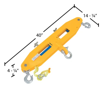 Vestil FLB-D-4 Steel Forklift Lifting Beam - dimensional drawing