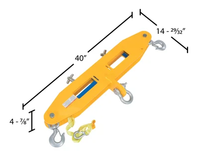 Vestil FLB-D-6 Steel Forklift Lifting Beam - dimensional drawing