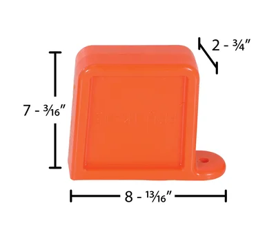 Vestil FPU-TK-45-M-OR Thick Polyurethane Magnetic Fork Tip Protector - dimensional drawing