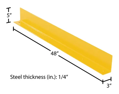 Vestil FSC-14-48-YL Steel Floor Safety Curb - dimensional drawing